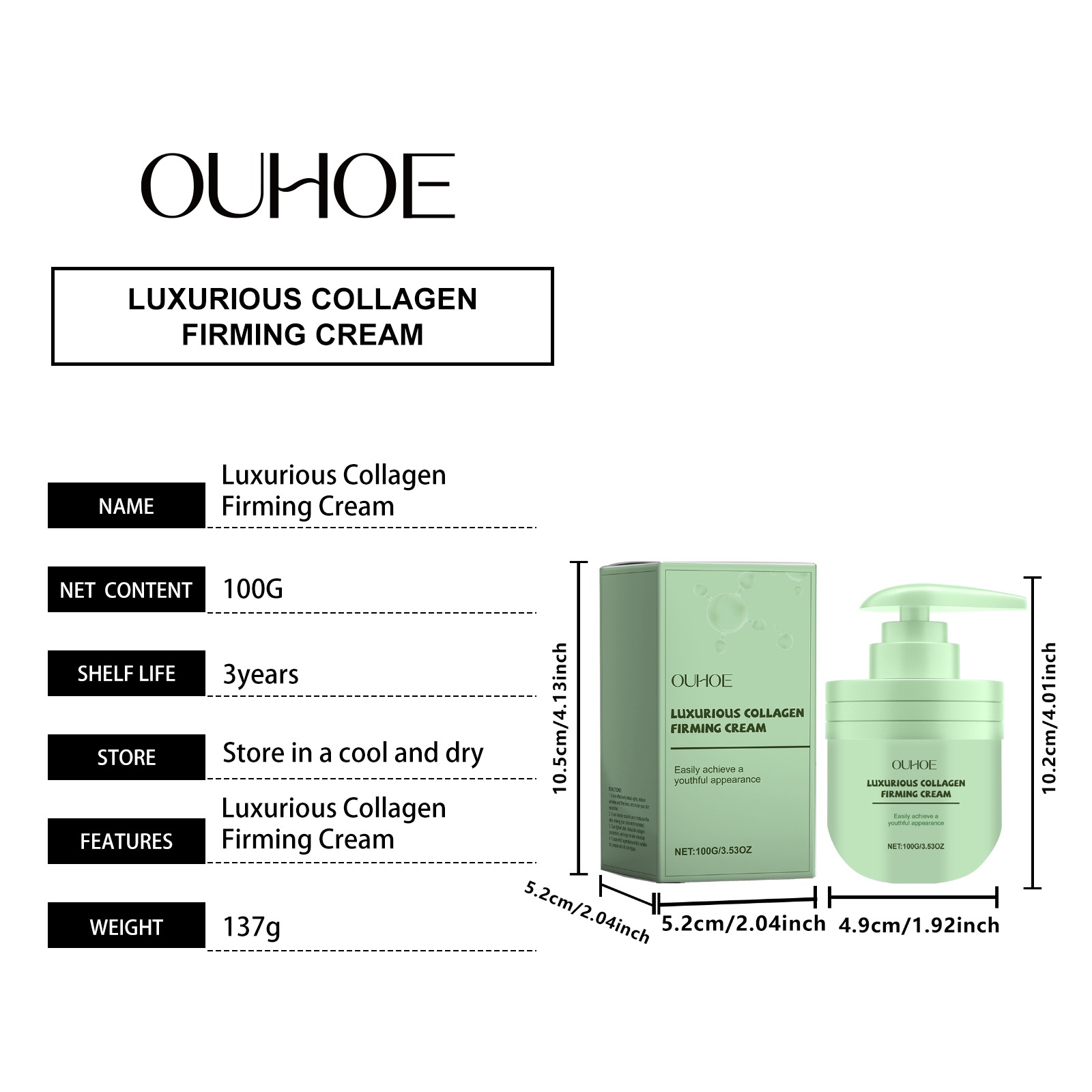 100 g Kollagen-Peptid-Creme, d – Luxury Skincare Anti Aging Bewertung und Preis